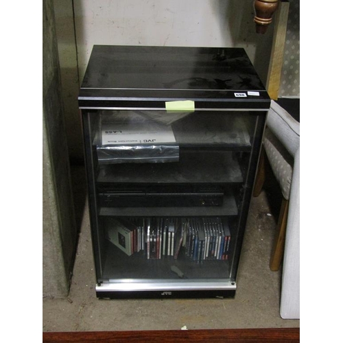 698 - STEREO CABINET AND STEREO AND CD'S