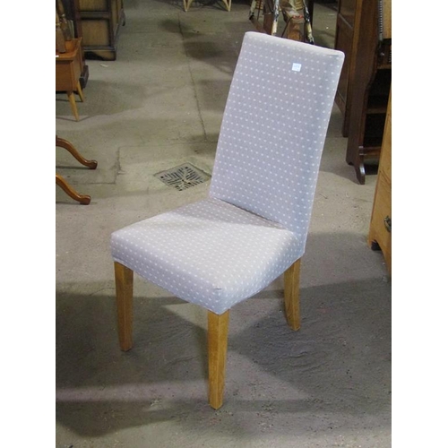 699 - SIX UPHOLSTERED DINING CHAIRS