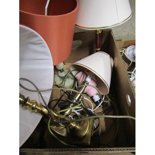 118 - BOX OF LAMPS AND SHADES