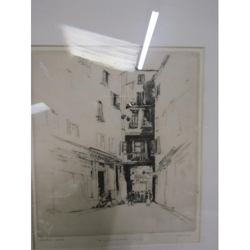 45 - FRED FISHER- FRAMED ETCHING