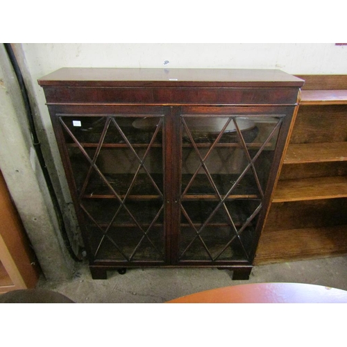 708 - GEORGIAN MAHOGANY BOOKCASE - 104 w x 125.5 h x 28.5 d cms