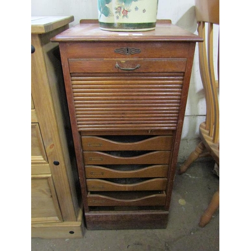 715 - TAMBOUR FRONTED FILING CABINET