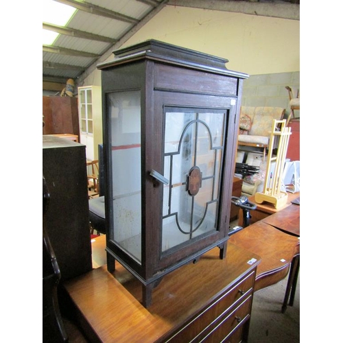 725 - EDWARDIAN GLAZED CORNER CUPBOARD