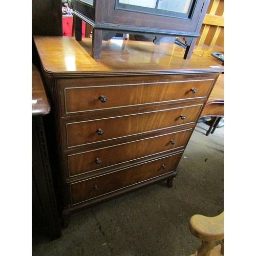 726 - MAHOGANY FIVE DRAWER CHEST