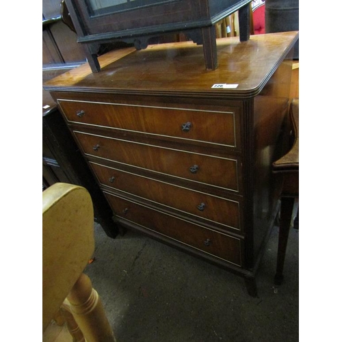 726 - MAHOGANY FIVE DRAWER CHEST