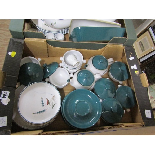 184 - THREE BOXES OF DENBY GREENWHEAT