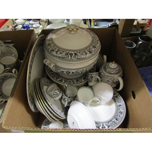 199 - TWO BOXES OF WEDGWOOD FLORENTINE TEA AND TABLEWARES