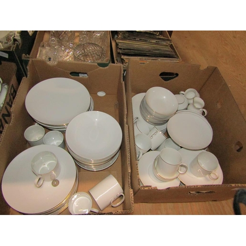 203 - BOX OF TEA AND TABLEWARES TO INCL THOMAS OF GERMANY