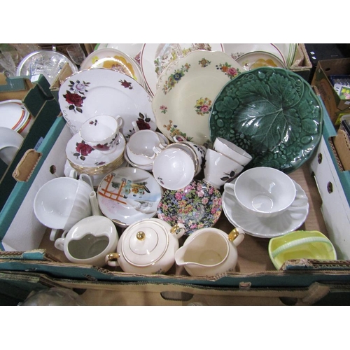 223 - TEAWARES AND TABLEWARES TO INCL MAJOLICA