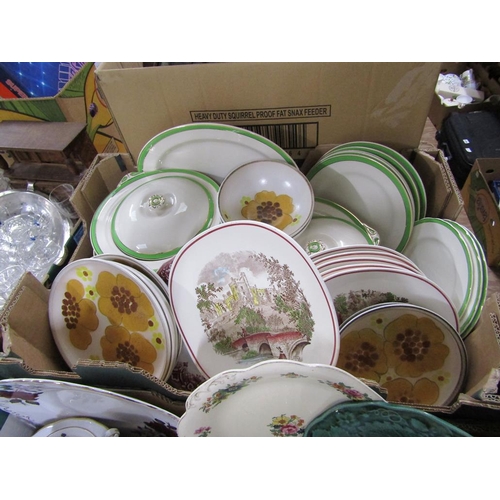 223 - TEAWARES AND TABLEWARES TO INCL MAJOLICA