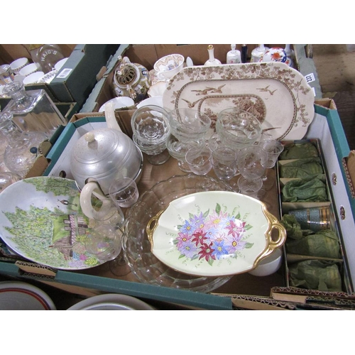 236 - BOX TO INCL MIXED GLASSWARE, CERAMICS AND TEAPOT