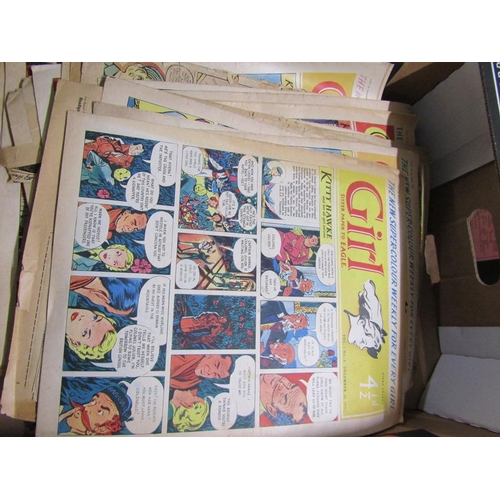 239 - QTY OF VINTAGE COMICS - GIRL ETC AND NEWSPAPERS