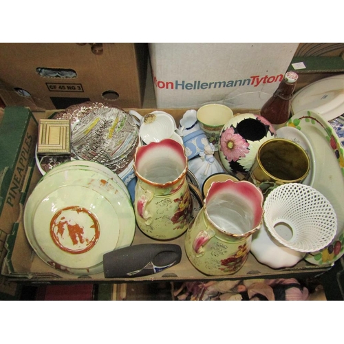 270 - BOX OF MIXED CERAMICS TO INCL JASPERWARE