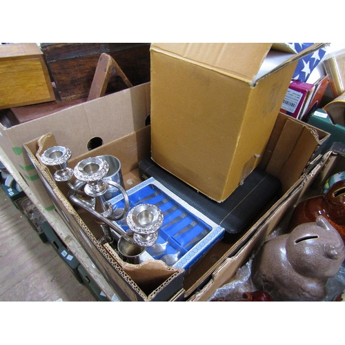 299 - BOX OF MIXED SILVER PLATE AND CUTLERY