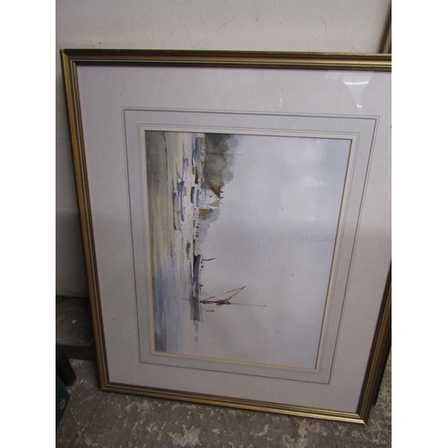 319 - FRAMED WATERCOLOURS COASTAL SCENES ETC.