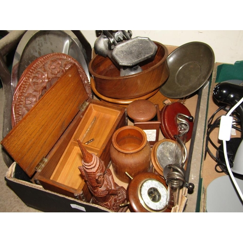 321 - BOX OF TREEN ETC. TO INC. SCALES