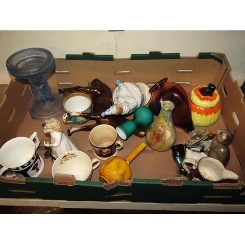 349 - BOX OF MIXED CHINA, ORNAMENTS TO INC. BESWICK