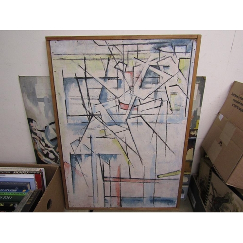 362 - FRAMED AND UNFRAMED OIL ON BOARD - ABSTRACT