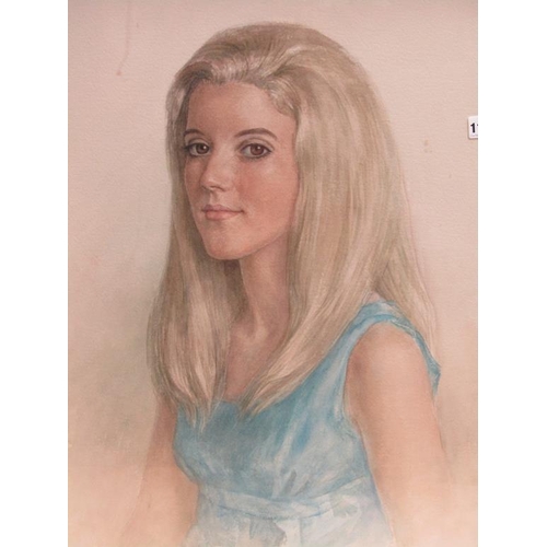 1109 - EILEEN CHANDLER 1968 - PORTRAIT OF A YOUNG LADY, WATERCOLOUR, F/G, SIGNED AND DATED, 63CM X 49CM