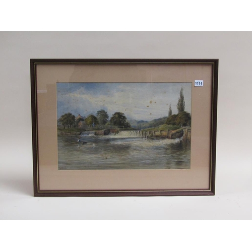 1114 - MONO GHS - SERIES OF THREE F/G LATE 19C/EARLY 20C WATERCOLOURS - RIVERSCAPES WITH FIGURES IN BOATS, ... 