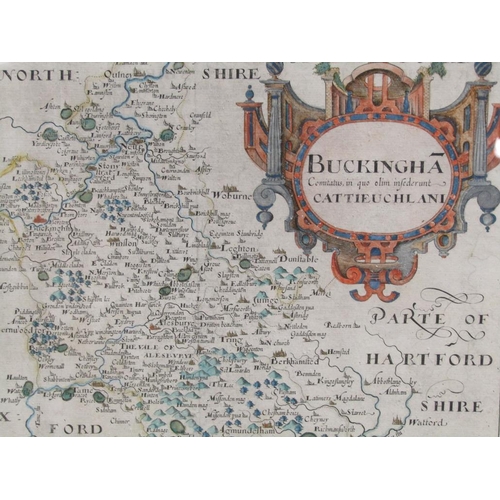 1122 - CHRISTOPHER SAXTON - MAP OF BUCKINGHAMSHIRE, F/G, 28CM X 29CM