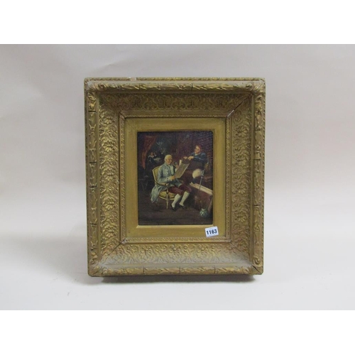 1163 - AH TRENGROVE - LATE 18C GENTLEMAN SEATED - SIGNED, OIL ON BOARD, FRAMED, 24CM X 19CM