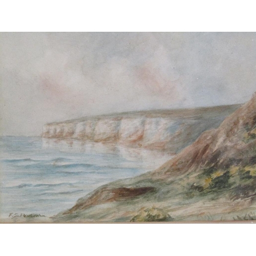 1178 - TWO PAINTINGS - MISS FLORENCE PEMBERTON - WHITE CLIFFS & FLOWERS