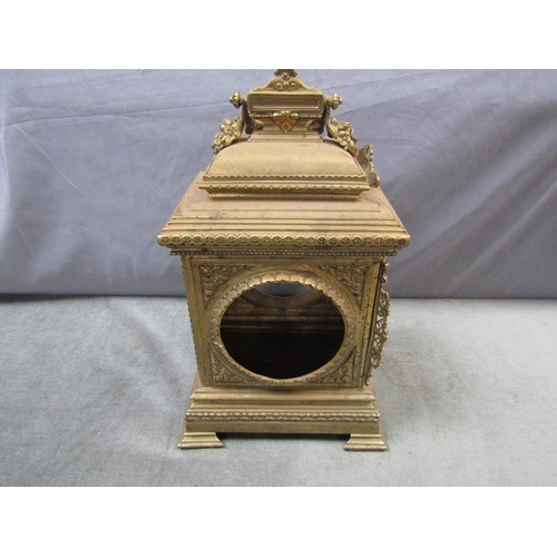 1197 - VICTORIAN BRASS BRACKET CLOCK CASE, 46CM H