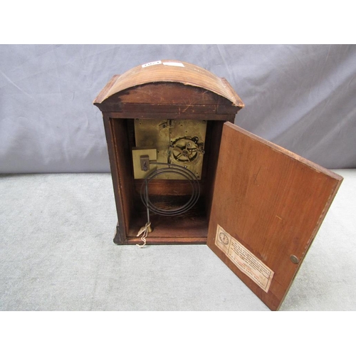 1201 - EARLY 20C MANTEL CLOCK, PAINTED AND STAINED CASE, 31CM H