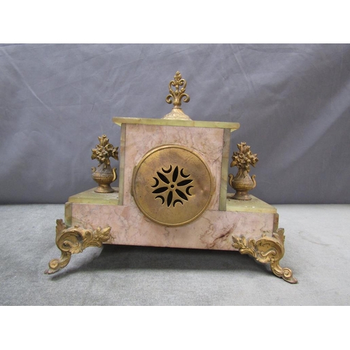 1202 - VICTORIAN ONYX MANTEL CLOCK, 24CM H