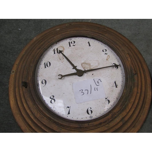 1206 - TWO SMALL GILT FRAMED WALL CLOCKS - ONE WITH CHINOISERIE FRAME 18CM DIAM