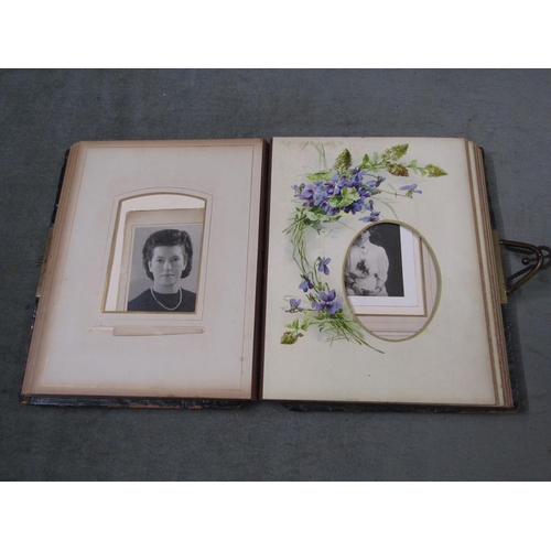 1233 - EARLY LEATHER BOUND PHOTOGRAPH ALBUM, 23CM W