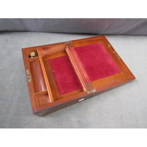 1254 - VICTORIAN MAHOGANY WRITING BOX, 30CM W