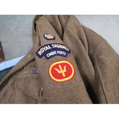 1263 - WW2 ROYAL SIGNALS ARMY UNIFORM; TROPHY