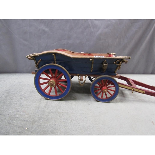 1272 - EARLY 20C PAINTED MODEL OF A WAGON, 53CM L