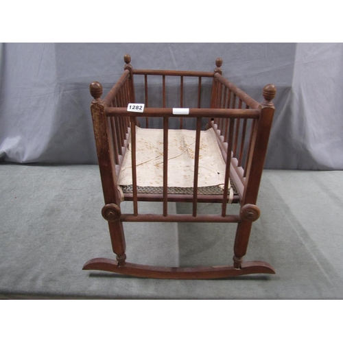 1282 - LATE VICTORIAN/EARLY 20C CRIB, 36CM W