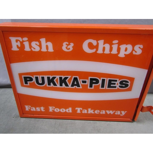 1299 - PUKKA PIES ADVERTISING SIGN, 67CM W