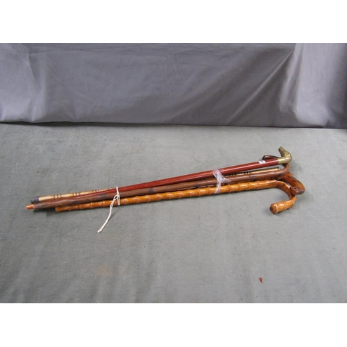 1307 - COLLECTION OF WALKING STICKS AND CANES, 92CM L