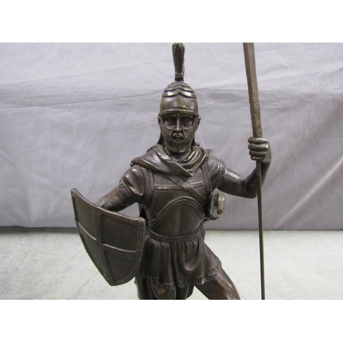 1333 - BRONZE FIGURE OF ROMAN CENTURIAN, 45CM H