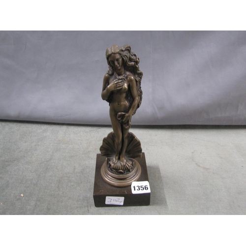 1356 - BRONZED RESIN FIGURE, 28CM H