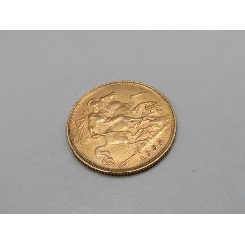 1454 - GOLD HALF SOVEREIGN 1905