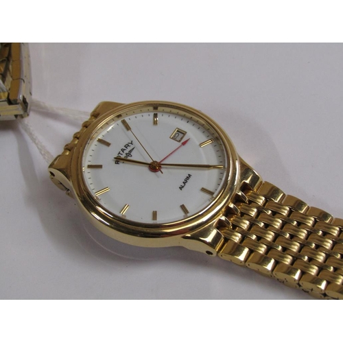 1497 - BULOVA GENTS GILT CASED WATCH TOGETHER WITH A ROTARY AND A LADIES CLASSIQUE GILT METAL AND SILVER WA... 