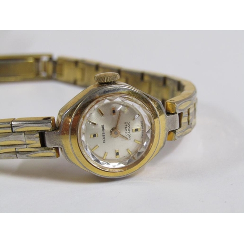 1497 - BULOVA GENTS GILT CASED WATCH TOGETHER WITH A ROTARY AND A LADIES CLASSIQUE GILT METAL AND SILVER WA... 