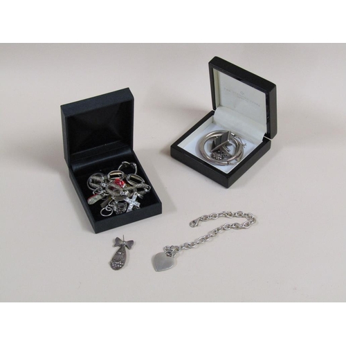 1534 - COLLECTION OF SILVER AND WHITE METAL JEWELLERY INC MARCASITE AND STONE SET