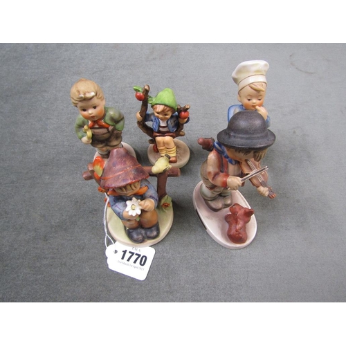 1770 - FIVE GOEBEL HUMMEL FIGURES OF CHILDREN, 14CM H