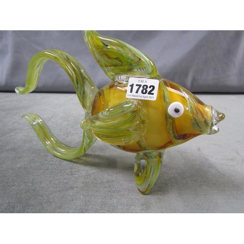 1782 - MURANO STYLE ART GLASS FISH, 30CM W