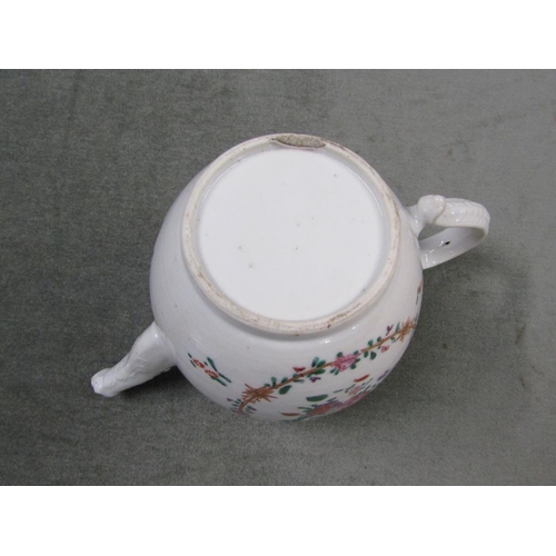 1786 - ORIENTAL PORCELAIN TEAPOT WITH FLORAL DECORATION, 19CM H