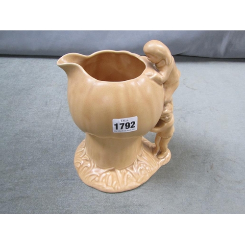 1792 - SYLVAC PIXIE MUSHROOM JUG, 21CM H