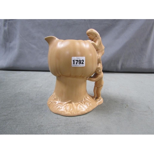 1792 - SYLVAC PIXIE MUSHROOM JUG, 21CM H