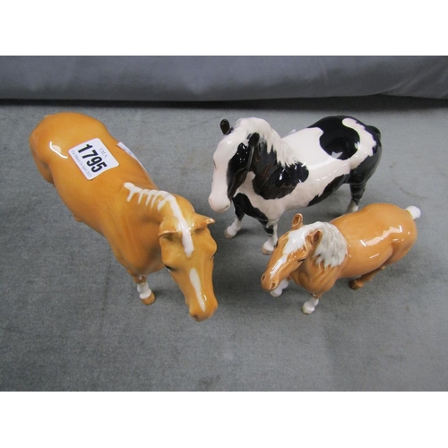 1795 - COLLECTION OF BESWICK HORSES, LARGEST 18CM H